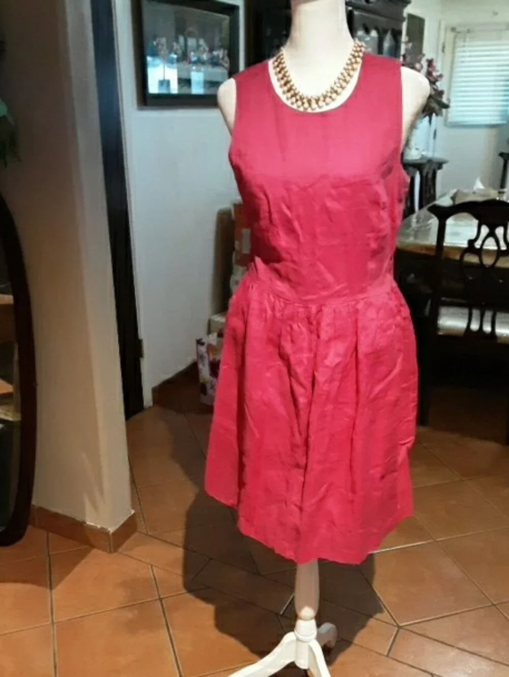 Michael Kors Sleeveless Hot Pink Fit-and-Flare Dress
